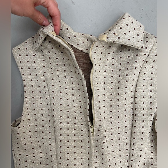 Vintage 70’s Deadstock Handmade Matching Set Dress & Belted Jacket Polka Dot - Picture 9 of 14